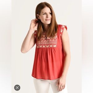 THML Embroidered Cap Sleeve Top NWT